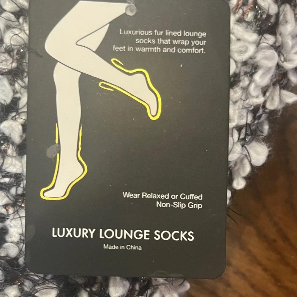 Cé Joli‎ Cozy Knit Sherpa Lined Lounge Socks, NWT